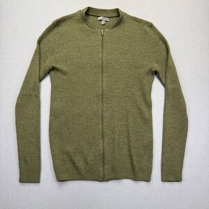 ASOS Womens Olive Green Ribbed Full Zip Cardigan Sweater Size L